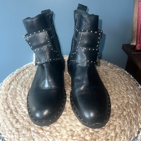 Charles David Leather Studded Moto Boots - Picture 5 of 11